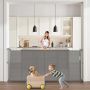 Retractable gate for children and pets, 870 mm high, 1800 mm wide, grey, mesh material