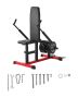 Seated push-up machine with cable bar, adjustable seat