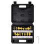 Milling cutter set, 15 pieces, 6.35 mm shank, carbide, carrying case