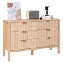 Wooden 6-drawer chest of drawers with sliding drawers and protection
