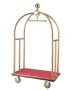 Hotel luggage trolley, 500 kg, stainless steel, red carpet