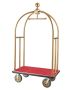 Hotel Luggage Cart, 1500 lbs, Stainless Steel, Red Carpet, 8 Inch Wheels