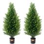 Artificial cedar and cypress tree, 91 cm, with pot, UV resistant