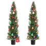 Artificial cedar trees and pine bushes, 1524 mm, set of 2