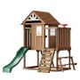 Outdoor wooden playhouse for children, cedar, with slide and ladder