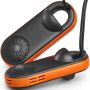 Electric portable shoe dryer with UVA radiation, black/orange