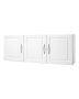 Laundry room wall cabinet, 2-tier, 3 doors, white, 12x54x20 cm