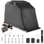 Motorcycle shelter (garage) 270x105x155 cm, 600D oxford, black, UV resistant, with lock and weight bag