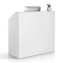 Reception desk, rectangular, white, 46x20x44 inches, office and retail
