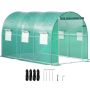 Tunnel greenhouse, 3.6x2x2 m, galvanized steel hoops, green