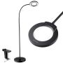 Magnifying floor lamp with 5x magnification, adjustable LED lighting