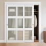Sliding wardrobe door, frosted glass, 1829x2032 mm, solid wood with PVC surface
