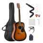 Dreadnought acoustic guitar 41 inch with case, sunburst