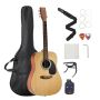 Dreadnought acoustic guitar 41 inch natural case for beginners