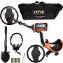 Metal detector for adults and children, 25.4 cm waterproof coil, LCD display, adjustable aluminum pole