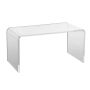 Acrylic C-shaped coffee table, clear, 16.3 in. high
