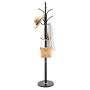 Freestanding coat rack with marble base, 6 hooks