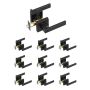 Privacy door handle 10 pcs., matte black, square, universal, with keyless lock