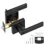 Private black door handle with keyless lock, 45° rotation, universal
