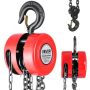 Manual chain hoist 2 t, G70 galvanized chain, 3 m lifting height, red