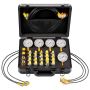 Hydraulic pressure test kit with 5 manometers and hoses