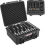 Hard lockable pistol case for 6 guns, black, 19.3×17.1×8.3 cm