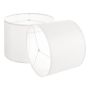Drum-shaped white linen lampshade, 13 inches, 2 pcs.