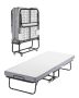 Folding double bed with memory foam mattress, metal frame, 31x75 inches