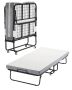 Double folding bed with 10 cm viscoelastic mattress, 97x193 cm, metal frame