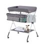 Baby changing table, foldable with wheels, dark gray