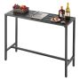 Outdoor bar table 120x37.5 cm, waterproof table top, metal frame