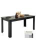 Rectangular wooden dining table, 63 inches, black, for 4-6 people