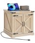 Rectangular PE Rattan Coffee Table with Woven Wood, 24 Inch, with Storage Box and Metal Hinges