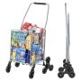 Foldable stair climbing 45 L shopping trolley, silver