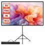Projector screen with stand 80", 16:9, portable, 4K HD, for indoor and outdoor use