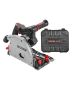 Cordless brushless track saw, 140 mm blade, 52 mm depth, for wood and metal, without battery