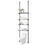 Adjustable 4-Tier Steel Shelf Over Toilet, 53-132 inches