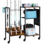 Fishing rod holder 12 pcs., mobile stand with wheels
