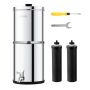 Gravity Water Filtration System, 2 Carbon Filters, 304 Stainless Steel, 2.25g, with Faucet, for Homes and RVs