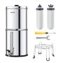 Gravity water filter 2.25 g, stainless steel stand, 2 ceramic filters