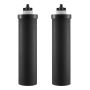 Gravity water filter system with activated carbon, 2 pcs., black