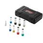 CR-MO steel wheel nut impact socket set 1/2" metric and SAE, 8 sizes, with case and extension
