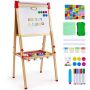 Children's wooden art easel 3in1 with white and chalk board