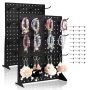 Perforated rack with 30 hooks, 43x33 cm, steel, black (2 pcs.)