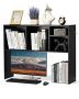 Desktop wooden bookshelf, 1 level, black, 37x9.4x28.7 cm