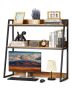 Desktop wooden bookshelf, 2 tiers, 37x13x35 cm, for office and home