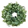 Artificial decorative wreath, 26 inches, green with eucalyptus leaves and berries