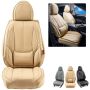 Universal beige car seat covers, 6 pcs., faux leather, for front seats