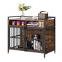Wooden dog cage with storage, 104 cm, for large and medium dogs, rustic brown