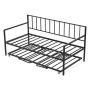Double Metal Day Bed Frame with LED Lighting and Charging